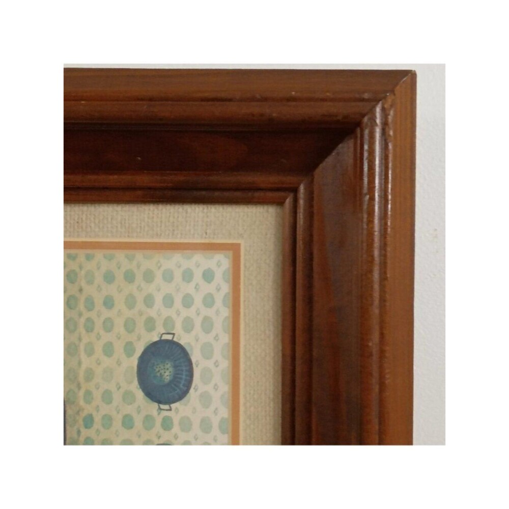 Vintage 1981 Signed Kitchen Print by C. Wray Farmhouse Wall Art in Wood Frame - Picture 4 of 10